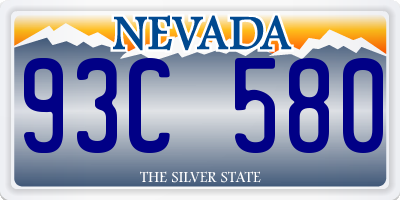 NV license plate 93C580