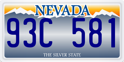 NV license plate 93C581