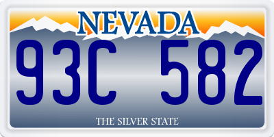 NV license plate 93C582