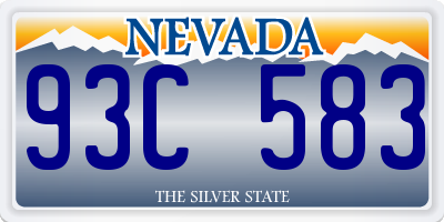 NV license plate 93C583