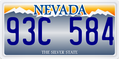 NV license plate 93C584