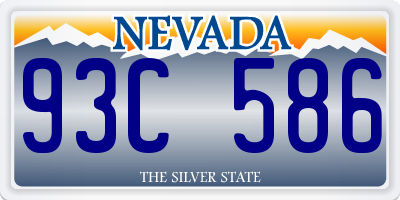 NV license plate 93C586