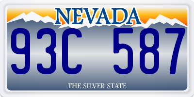 NV license plate 93C587