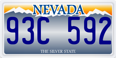 NV license plate 93C592