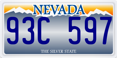 NV license plate 93C597