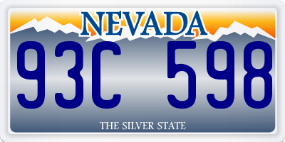 NV license plate 93C598