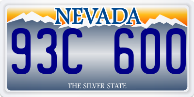 NV license plate 93C600