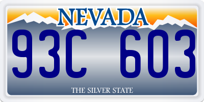 NV license plate 93C603