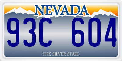 NV license plate 93C604