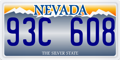 NV license plate 93C608