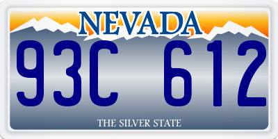 NV license plate 93C612