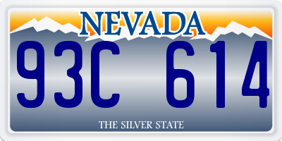 NV license plate 93C614