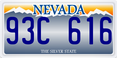 NV license plate 93C616