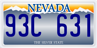 NV license plate 93C631