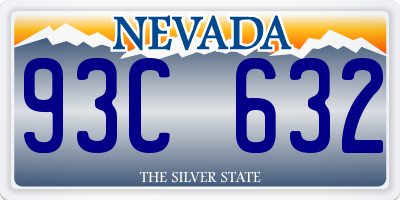 NV license plate 93C632