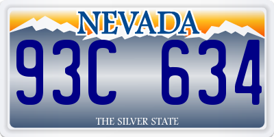 NV license plate 93C634