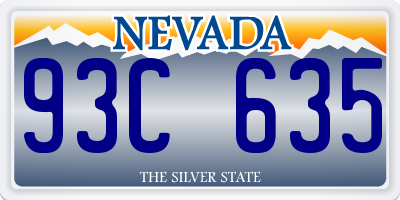 NV license plate 93C635