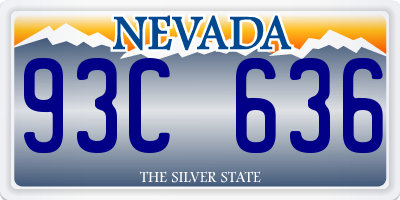 NV license plate 93C636