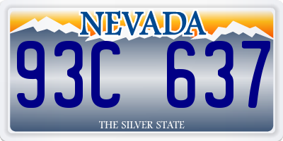 NV license plate 93C637