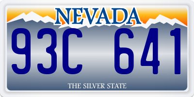 NV license plate 93C641