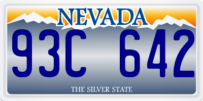 NV license plate 93C642