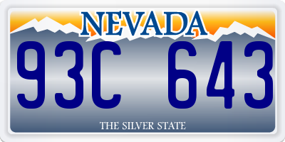 NV license plate 93C643