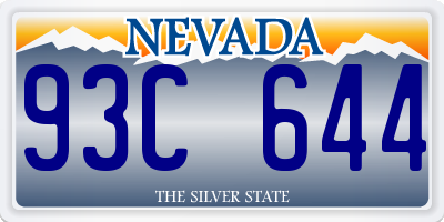 NV license plate 93C644