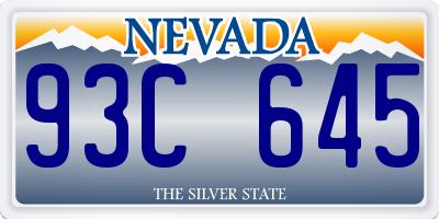 NV license plate 93C645