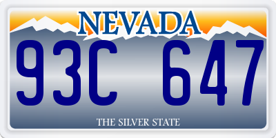 NV license plate 93C647