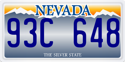 NV license plate 93C648