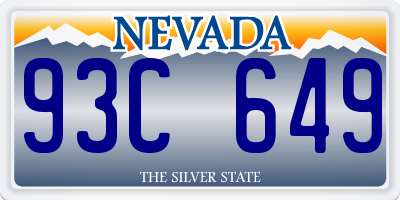 NV license plate 93C649