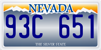 NV license plate 93C651