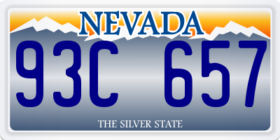 NV license plate 93C657