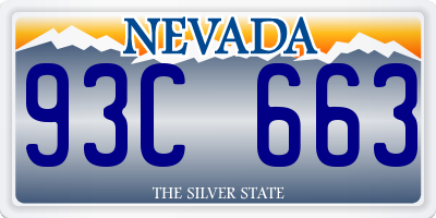 NV license plate 93C663