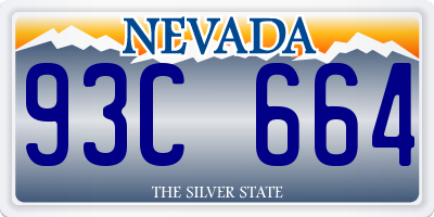 NV license plate 93C664