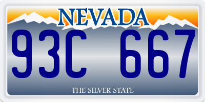 NV license plate 93C667