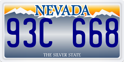 NV license plate 93C668