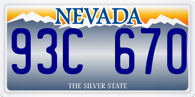 NV license plate 93C670