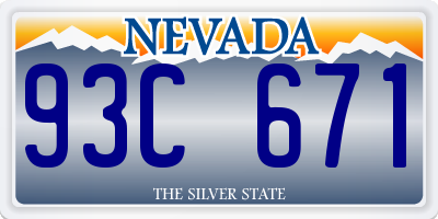 NV license plate 93C671