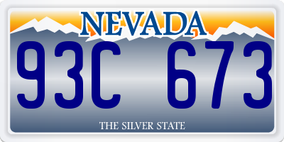 NV license plate 93C673