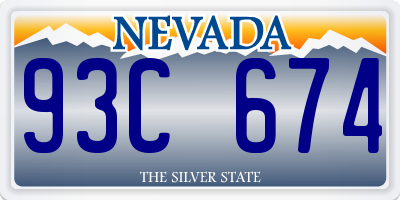 NV license plate 93C674