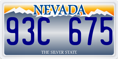 NV license plate 93C675