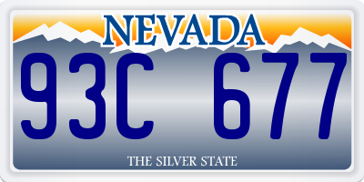 NV license plate 93C677