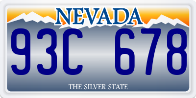 NV license plate 93C678