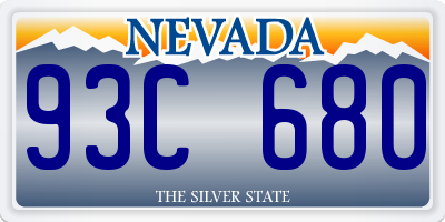 NV license plate 93C680