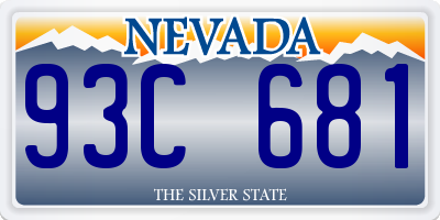 NV license plate 93C681