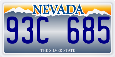 NV license plate 93C685