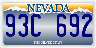 NV license plate 93C692