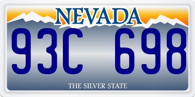 NV license plate 93C698