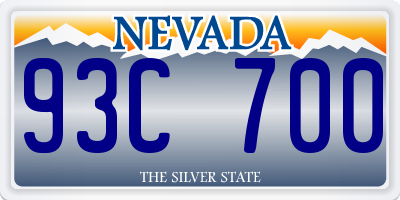 NV license plate 93C700